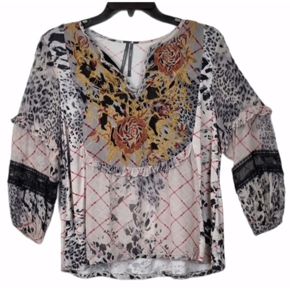 Anthropologie Mathilda Animal Print Tunic. NWOT Sz L. - Picture 3 of 5